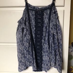 Off the shoulder, long sleeve flowy top